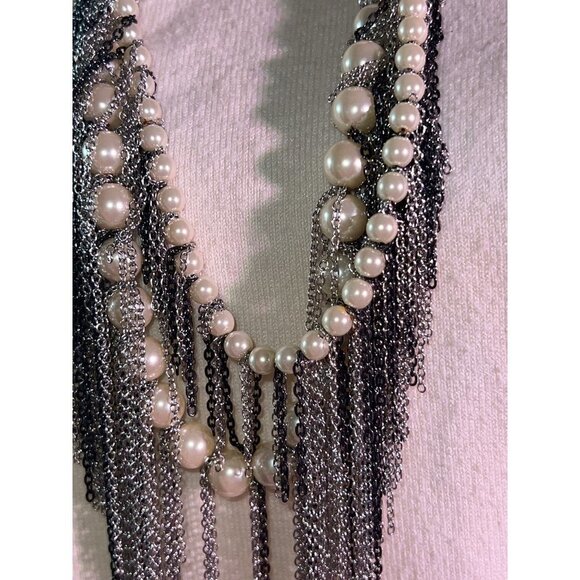 INC International Concept Pearl And Chain Necklace - Picture 6 of 10
